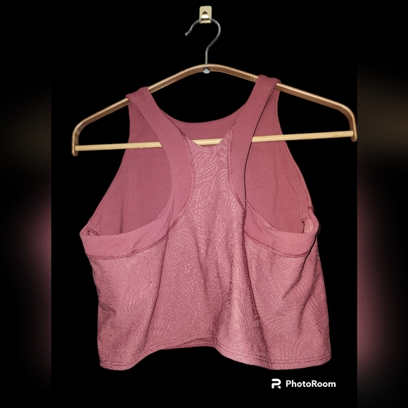 Athleta Luxe Mesh Conscious Crop Bra/Top Dusty Rose Women's Crop Top Active Med - Picture 4 of 4